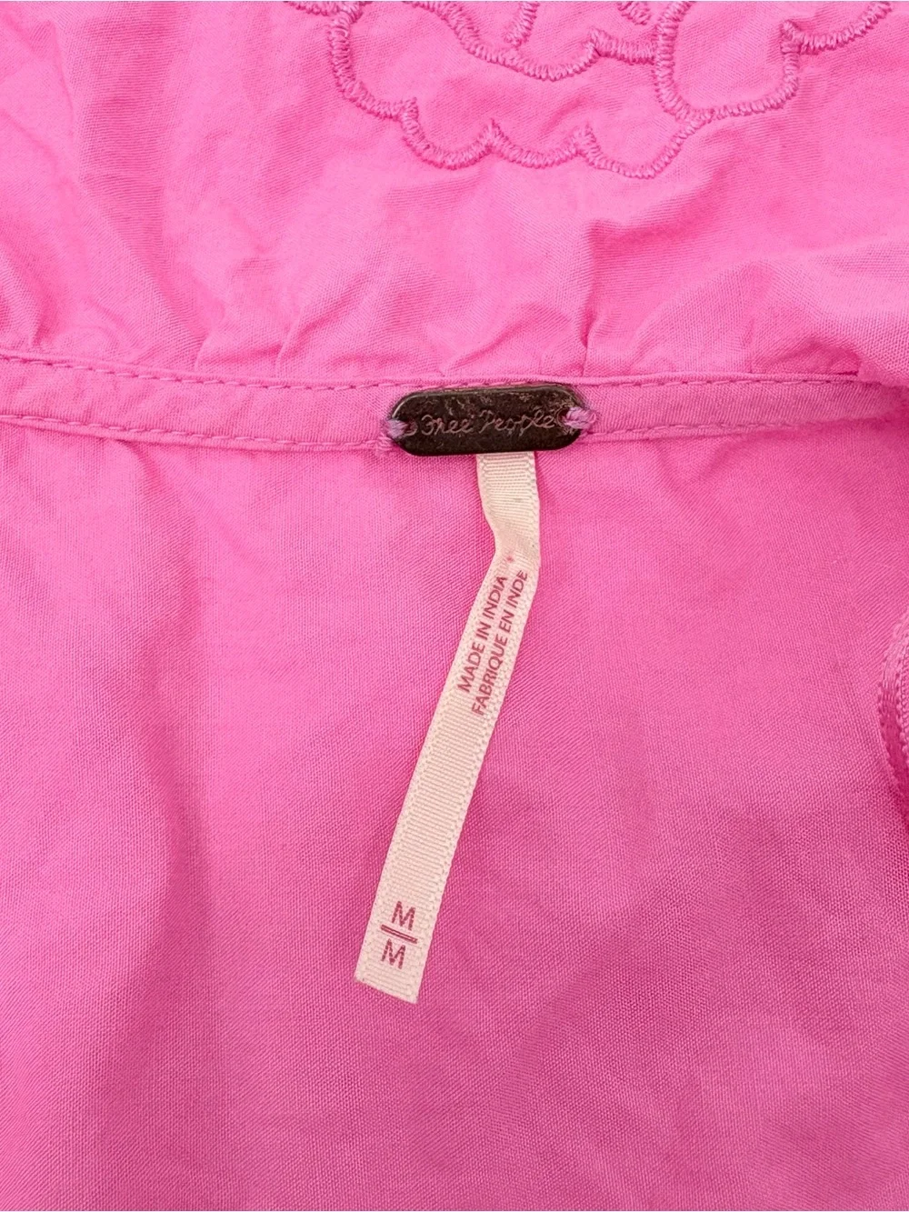 Free People Bubblegum Pink Maisie Cutwork Top